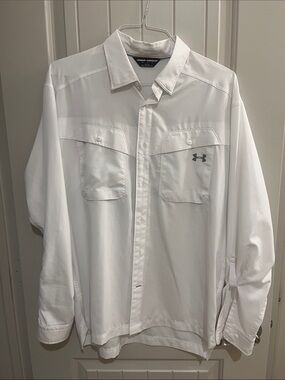 Under Armour Men’s White Button-Front Performance Shirt